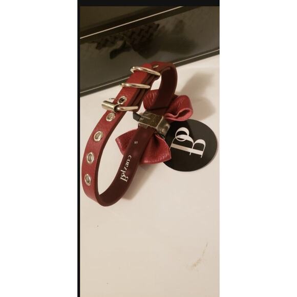 Nib-Bolzano- Exclusive Italian Designer Bolzano Leather Dog Pet Collar Small - Picture 2 of 9